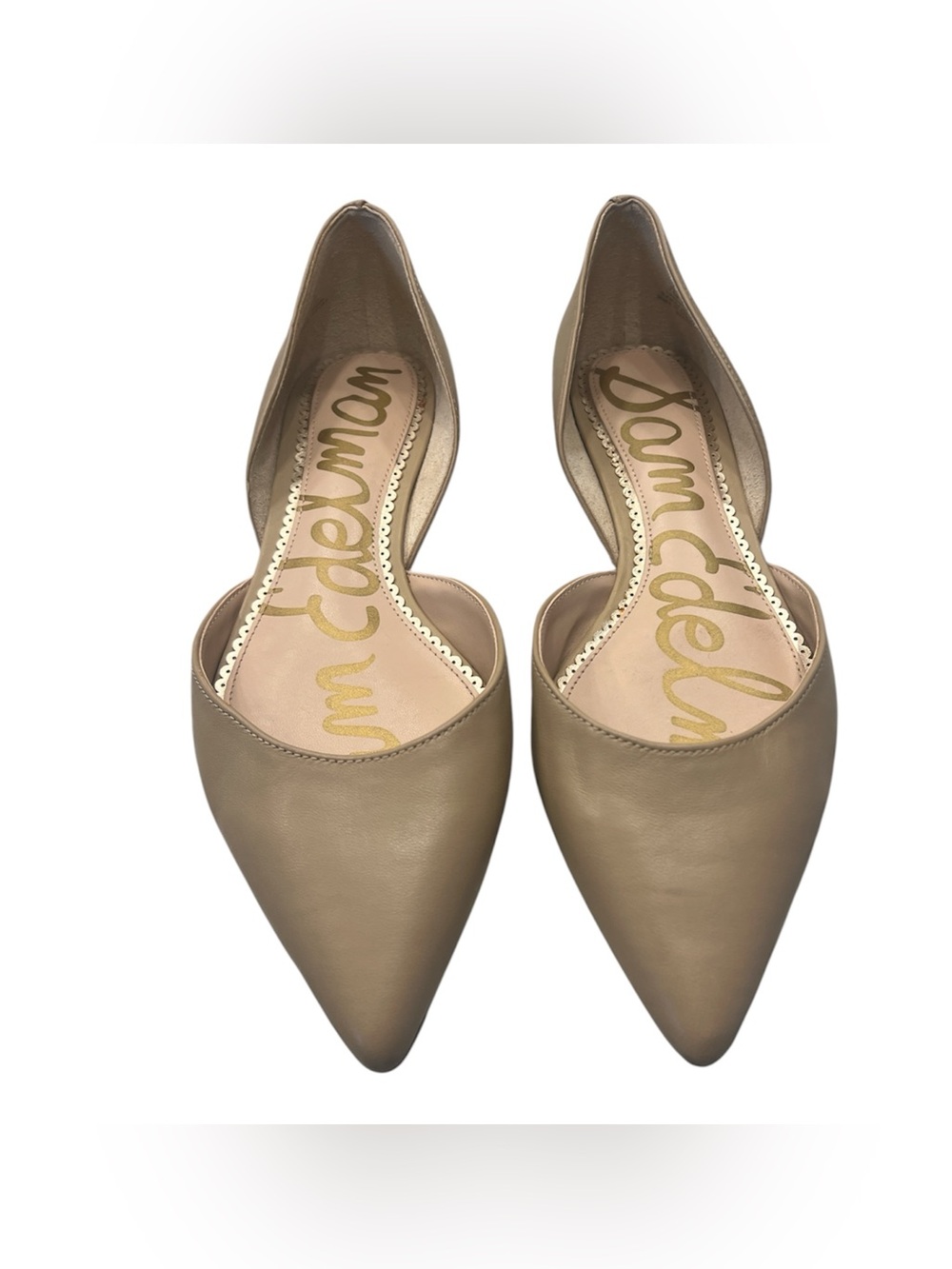 Sam Edelman Rodney D'Orsay Pointed Toe Flats Nude Beige Size 7.5 US